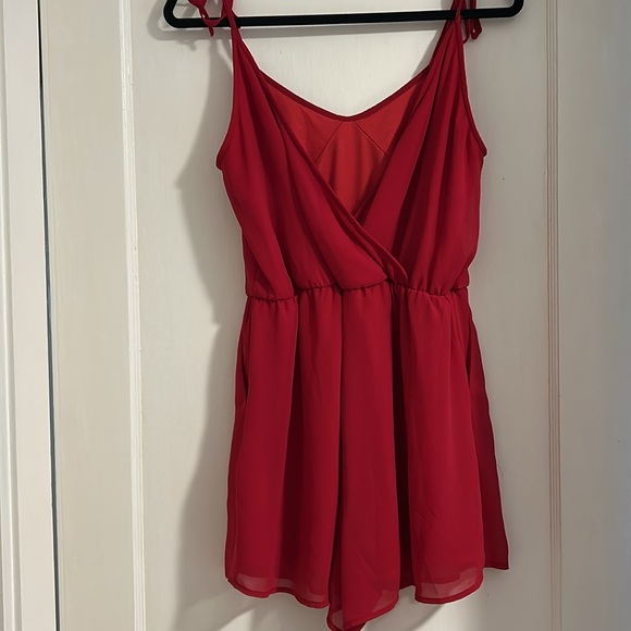 BCBG MaxAzria Red Romper, Medium - Picture 3 of 5